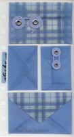 Laura Ashley-Blue Canasta Check Adhesive Envelope