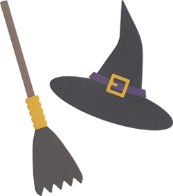 QuicKutz-Witch Hat & Broom REV-0058