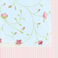 OnTheDot Lemonade & Blue Jeans fleur raspberry 12x12 paper