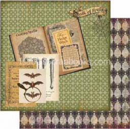 7 Gypsies-Wicked-Book of Spells 12x12 scrapbook paper